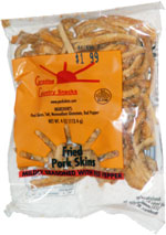 Carolina Country Snacks Fried Pork Skins Mildly Seasoned with Red Pepper