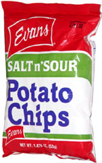 Evans Salt n'Sour Potato Chips