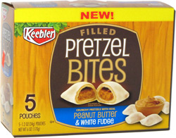 Keebler Filled Pretzel Bites Peanut Butter and White Fudge
