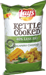 Lay's Kettle Cooked 40% Less Fat Jalapeño Cheddar