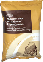 Marks & Spencer Handcooked Crisps Red Leicester & Spring Onion