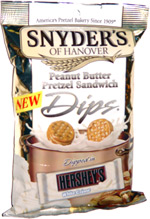 snyder hanover pretzels peanut butter pretzel hershey dipped snacks dips crme sandwich sandwiches