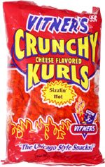 vitners sizzlin hot crunchy cheese flavored kurls vitners sizzlin hot crunchy cheese flavored kurls