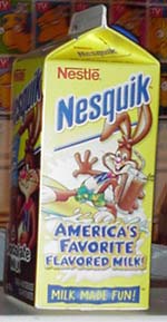 Nesquik illustration from back of the carton