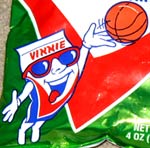 Vitner's Chip Bag mascot plays basketball