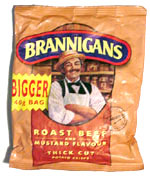 Brannigans Roast Beef and Mustard Flavor Thick Cut Potato Crisps