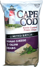 Cape Cod Kettle Cooked Potato Chips Limited Batch Asiago Cheese & Italian Herbs