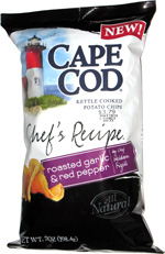 Cape Cod Kettle Cooked Potato Chips Chef's Recipe Roasted Garlic & Red Pepper