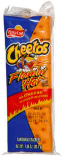 Cheetos Flamin' Hot Brand Flavor Filling on Cheese Flavored Crackers