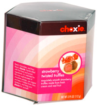 Choxie Strawberry Twisted Truffles in Dark Milk Chocolate