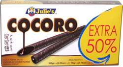 Julie's Cocoro Black Wafer Sticks Chocolate Cream Fillings