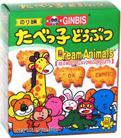 Ginbis Dream Animals Seaweed Flavored Biscuits