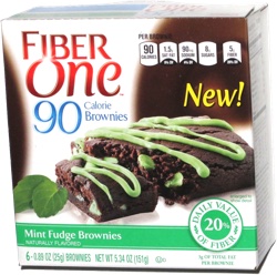 Fiber One 90 Calories Mint Fudge Brownies