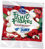 Fruit Bowl Fruit Flakes Raspberry with a Yogurt Coating