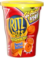 Go Paks! Ritz Bits Sandwiches Peanut Butter