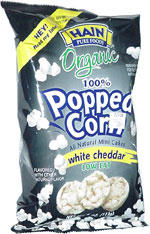 Hain Pure Foods Organic 100% Popped Corn All Natural Mini Cakes White Cheddar Low Fat