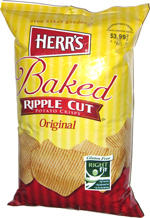 Herr's Baked Ripple Cut Potato Crisps Original
