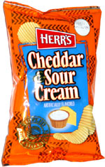 Herr's Cheddar & Sour Cream Ripples Potato Chips