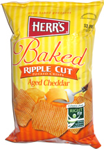 Herr's Baked Ripple Potato Crisps Aged Cheddar