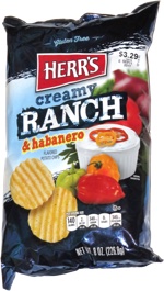Herr's Creamy Ranch & Habanero Flavored Potato Chips