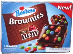 Hostess Brownies made with Milk Chocolate M&M's