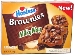 Hostess Brownies made with Milky Way