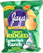 Jays Crispy Ridged Garden Ranch Herb Flavored Potato Chips