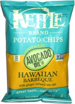 kettle chips avocado hawaiian barbecue ginger salt sea oil infused cooked potato snack