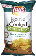 Lay's Kettle Cooked 40% Less Fat Cream Cheese & Chive