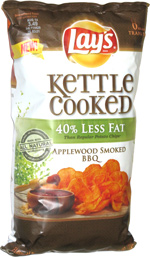 Lay's Kettle Cooked 40% Less Fat Applewood Smoked BBQ