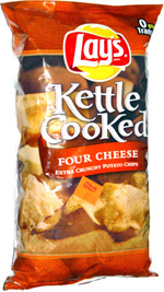 Lay's Kettle Cooked Four Cheese Extra Crunchy Potato Chips