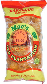 Mac's Bar-B-Cue Flavored Old Plantation Pork Rinds