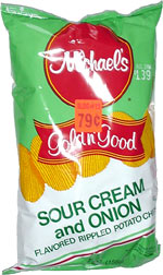 Michael's Gold n' Good Sour Cream and Onion Flavored Rippled Potato Chips