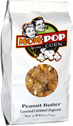 Mom & Popcorn Peanut Butter Covered Caramel Popcorn