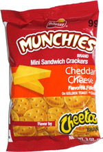 Frito-Lay Munchies Mini Sandwich Crackers Cheddar Cheese Flavored Filling on Golden Toast Crackers Flavor by Cheetos