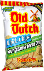 Old Dutch Rip-L Chips Sour Cream & Green Onion