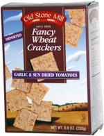 Old Stone Mill Fancy Wheat Crackers Garlic & Sun Dried Tomato