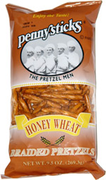 Pennysticks Honey Wheat Braided Pretzels