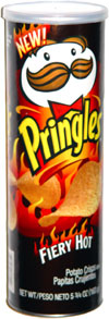 Pringles Fiery Hot Potato Crisps