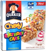 Quaker Chewy Birthday Cake Granola Bars