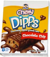 Quaker Chewy Dipps Chocolatey Dippled Granola Bar Chocolate Chip