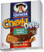 Quaker Chewy Dipps Peanut Butter Chocolatey Covered Granola Bars
