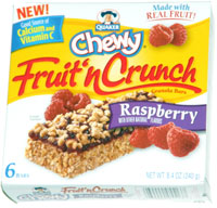 Quaker Chewy Fruit 'n Crunch Granola Bars Raspberry