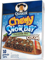 Quaker Chewy Snow Day Chocolatey Mint Granola Bars