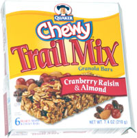 Quaker Chewy Trail Mix Granola Bars Cranberry Raisin & Almond