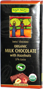 Rapunzel Swiss Chocolate Organic Milk Chocolate with Hazelnuts