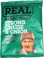 Real Handcooked Strong Cheese & Onion Flavour Potato Crisps