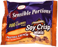 Sensible Portions Soy Crisp Minis Pretzel Crunch & Milk Chocolate Drizzle.
