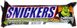 Snickers with Green Shrek Filling!
