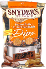 Snyder's of Hanover Peanut Butter Pretzel Sandwich Dips Dipped in Hershey's Milk Chocolate